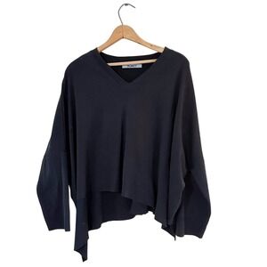 Planet by‎ Lauren G black Pima Cotton V Neck Tee